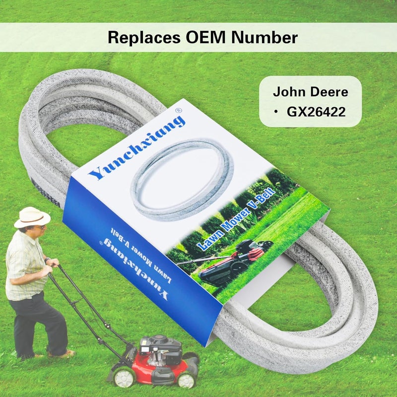 Dofank GX26422 Deck Belt Kevlar for John Deere Z325E, Z375R, Z355E, Z330M, Z330R, Z355R Zero Trun Mower with 48'' 54'' Deck, Replace GX26422 John Deere Mower Deck Belt - Aramid Cord, 1/2'' x 144.5'' - Image 4